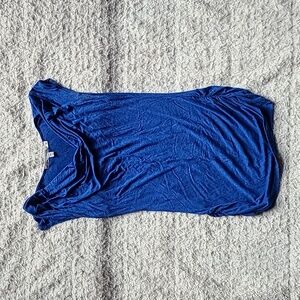 Max Studio cowl neck shell, blue, XS